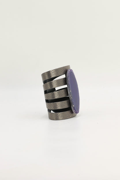 Brazalete Sol Plomo Ágata Morada