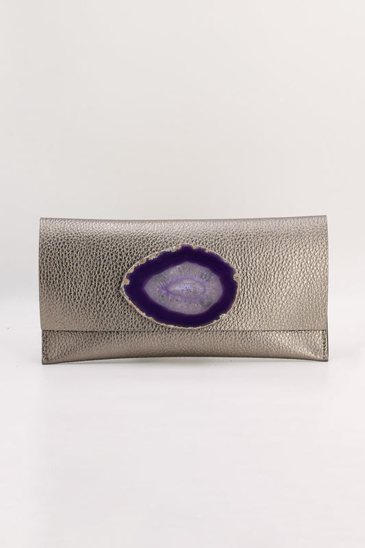 Cartera Maxi Bronce Ágata Morada