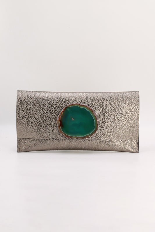 Cartera Maxi Bronce Ágata Verde