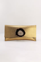 Cartera Maxi Dorada Ágata Natural