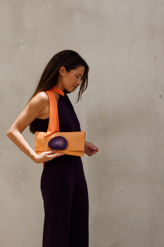 Cartera Maxi Naranja - Ágata Morada