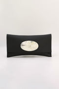 Cartera Maxi Negra Asta Ovalada