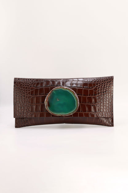 Cartera Maxi Premium Coco Marrón Ágata Verde