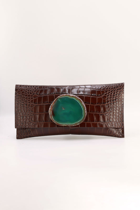 Cartera Maxi Premium Coco Marrón Ágata Verde