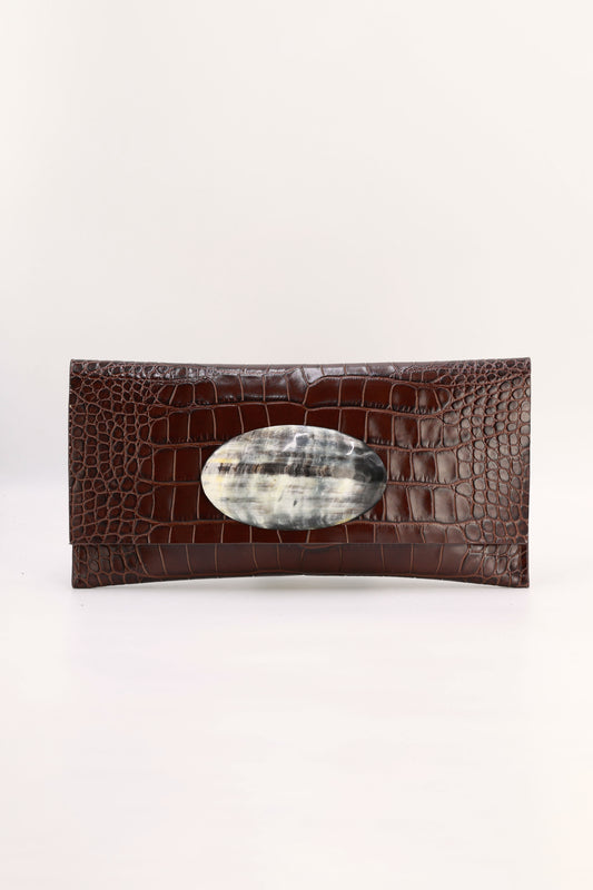 Cartera Maxi Premium Coco Marrón Asta Ovalada
