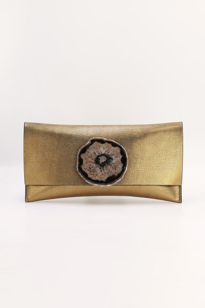 Cartera Maxi Premium Dorado Ágata Natural