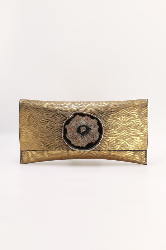 Cartera Maxi Premium Dorado Ágata Natural