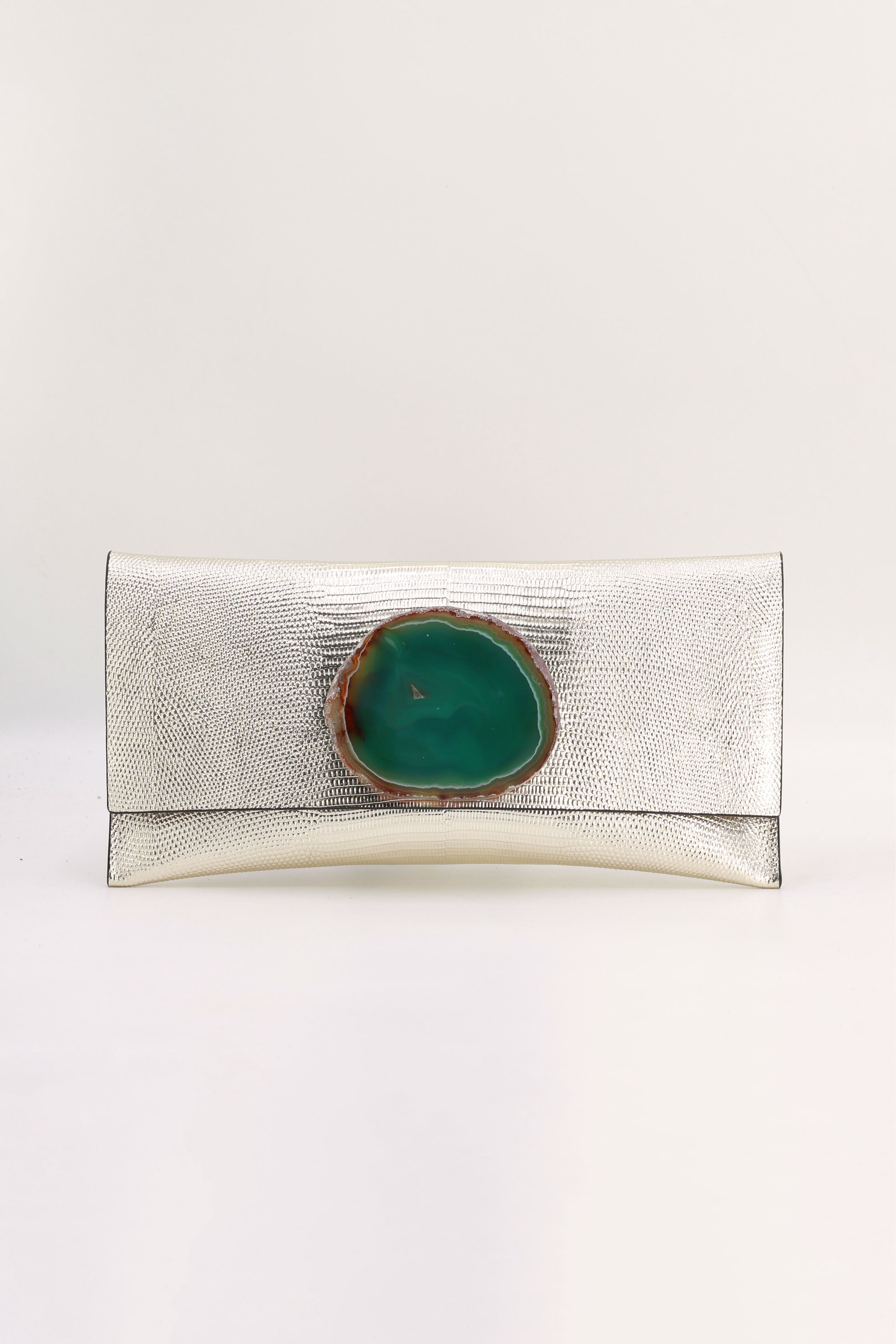 Cartera Maxi Premium Dorado Claro Ágata Verde