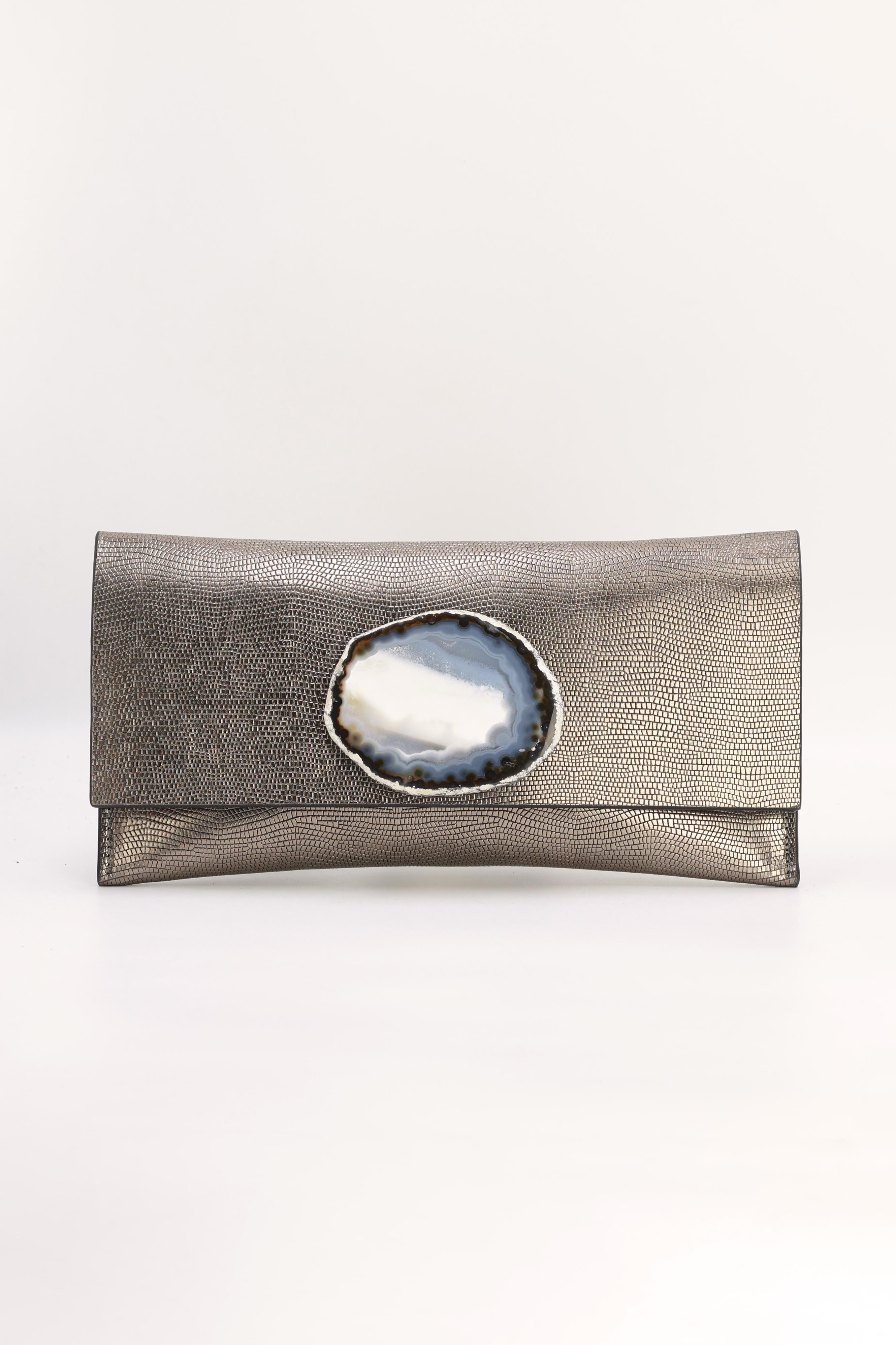 Cartera Maxi Premium Grabado Plomo Ágata Natural