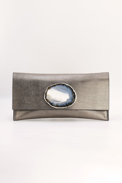 Cartera Maxi Premium Grabado Plomo Ágata Natural