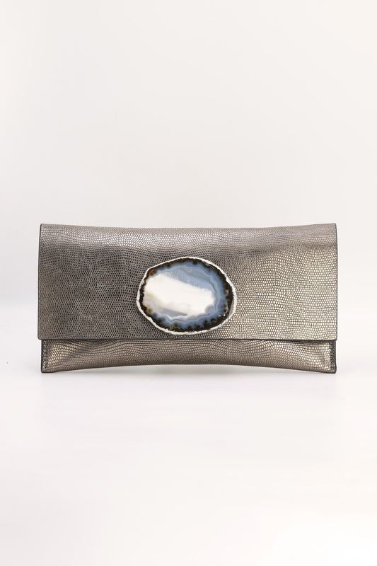 Cartera Maxi Premium Grabado Plomo Ágata Natural