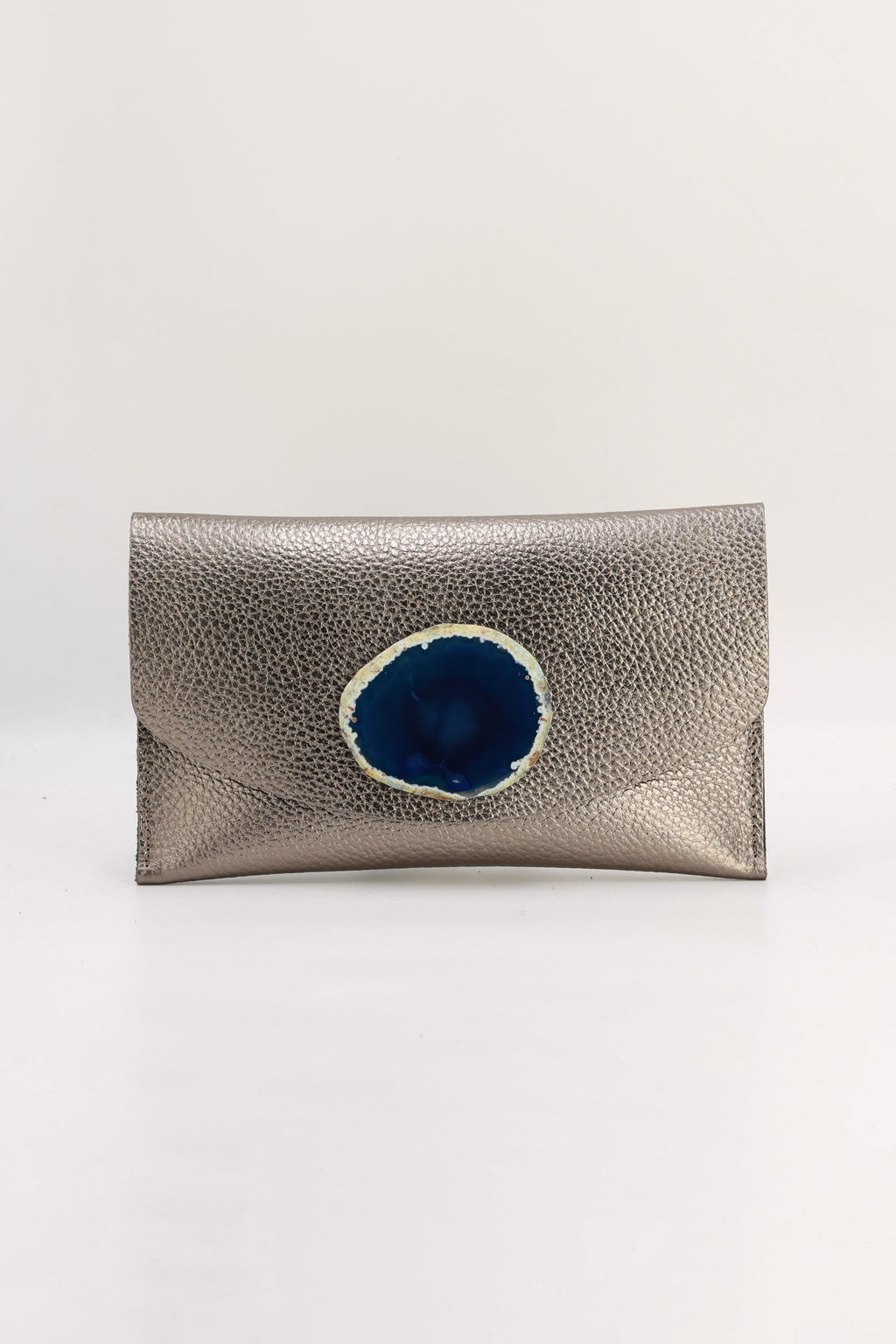 Cartera Midi Bronce Ágata Azul