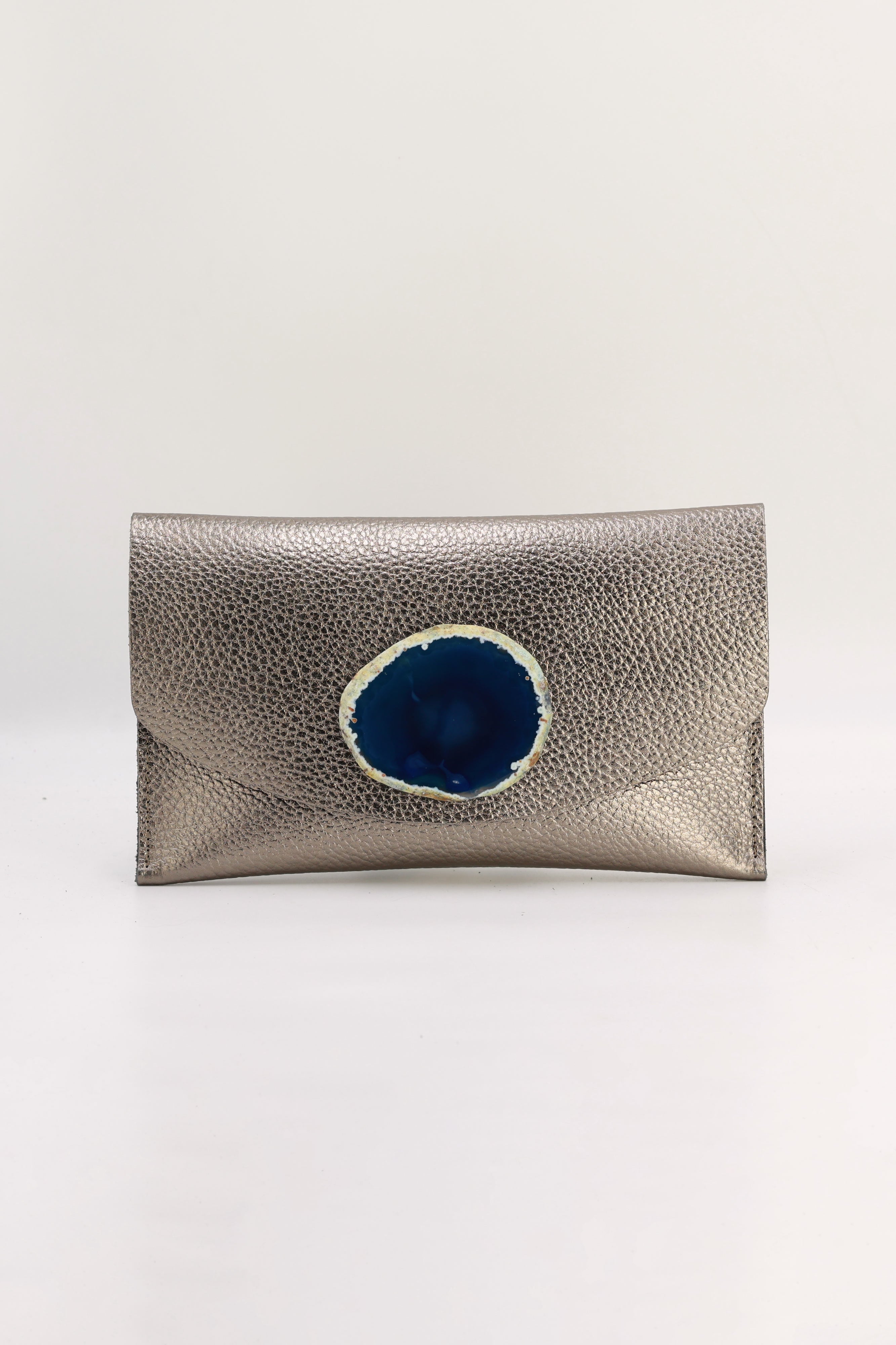 Cartera Midi Bronce Ágata Azul