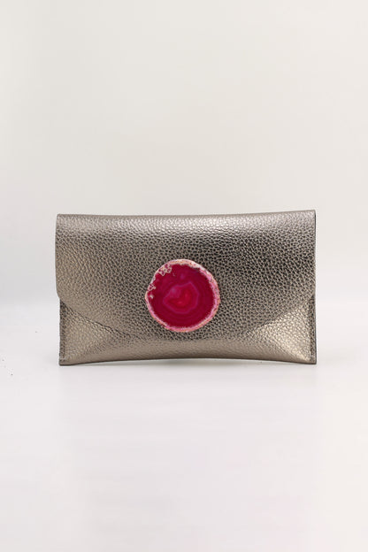 Cartera Midi Bronce Ágata Rosa