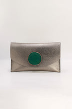 Cartera Midi Bronce Ágata Verde