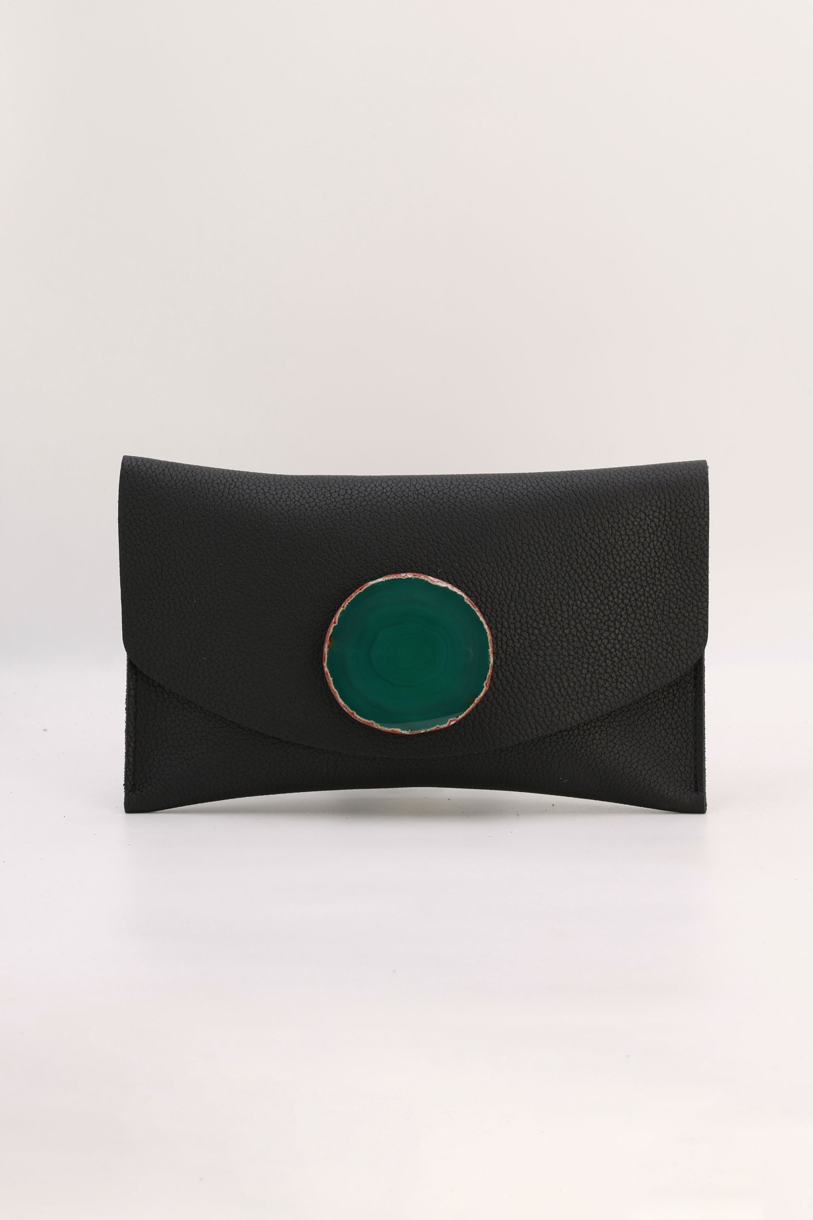 Cartera Midi Negra Ágata Verde