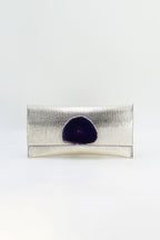 Cartera Mini Premium Grabado Dorado Claro Ágata Morada