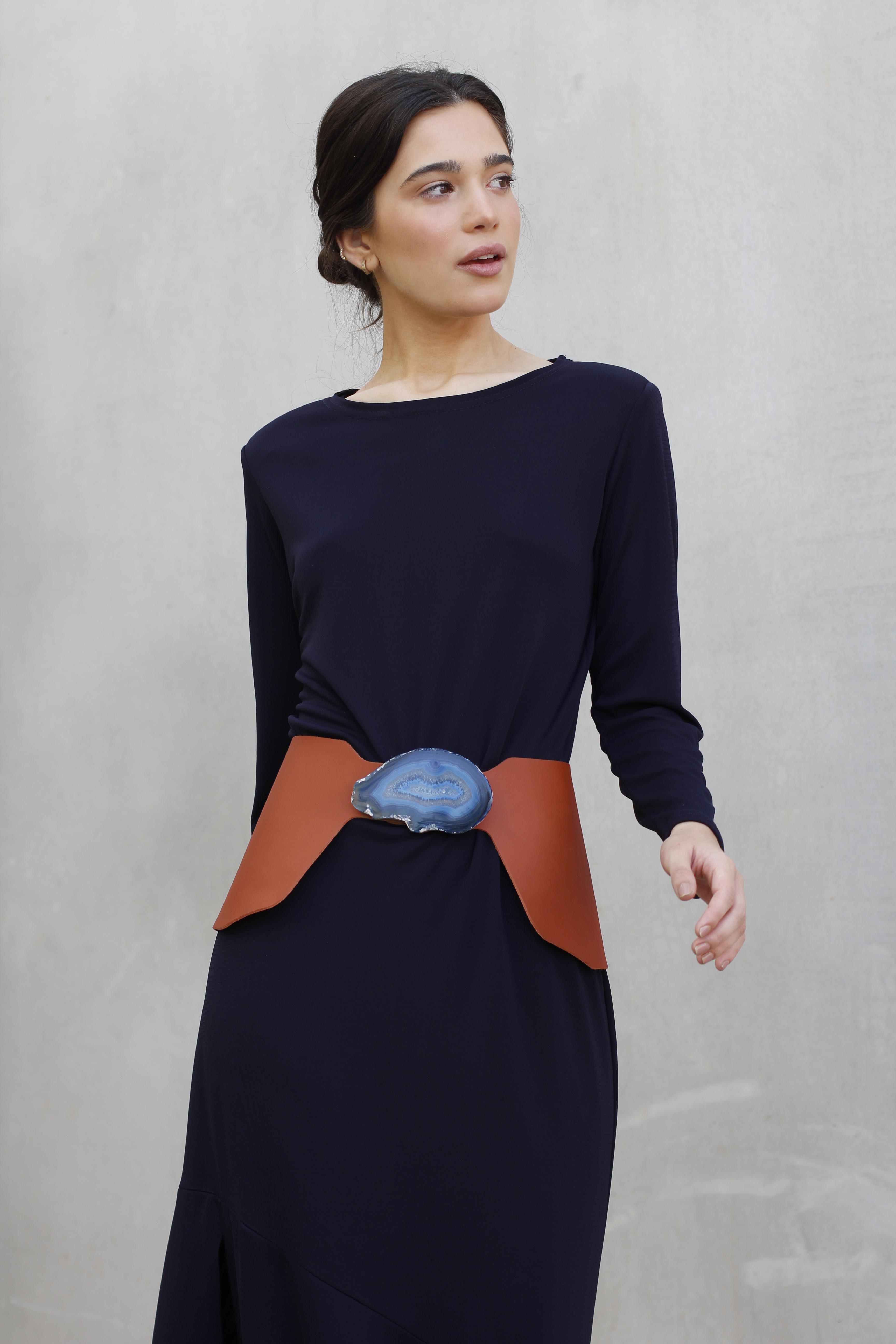 Caleta Camel Green Agate Belt