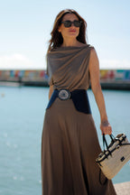Caleta Black Natural Agate Belt