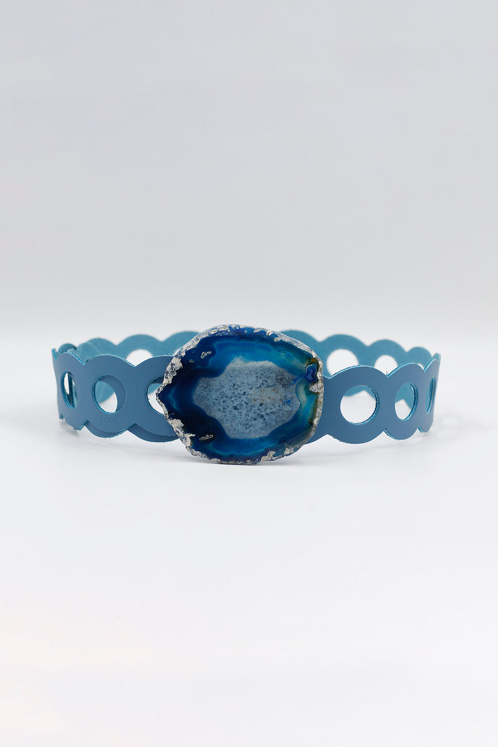cinturon circulos celeste agata azul