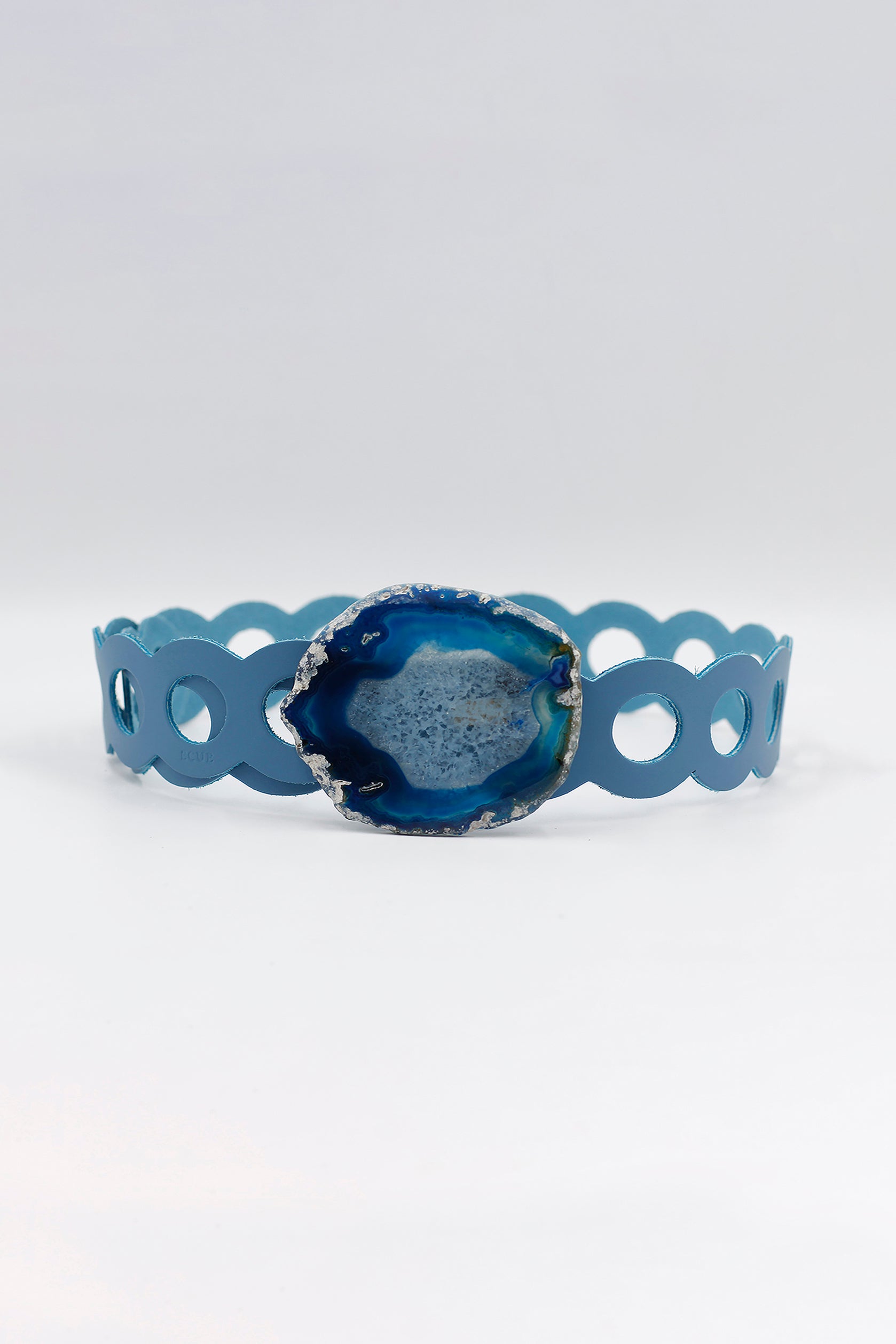 cinturon circulos celeste agata azul