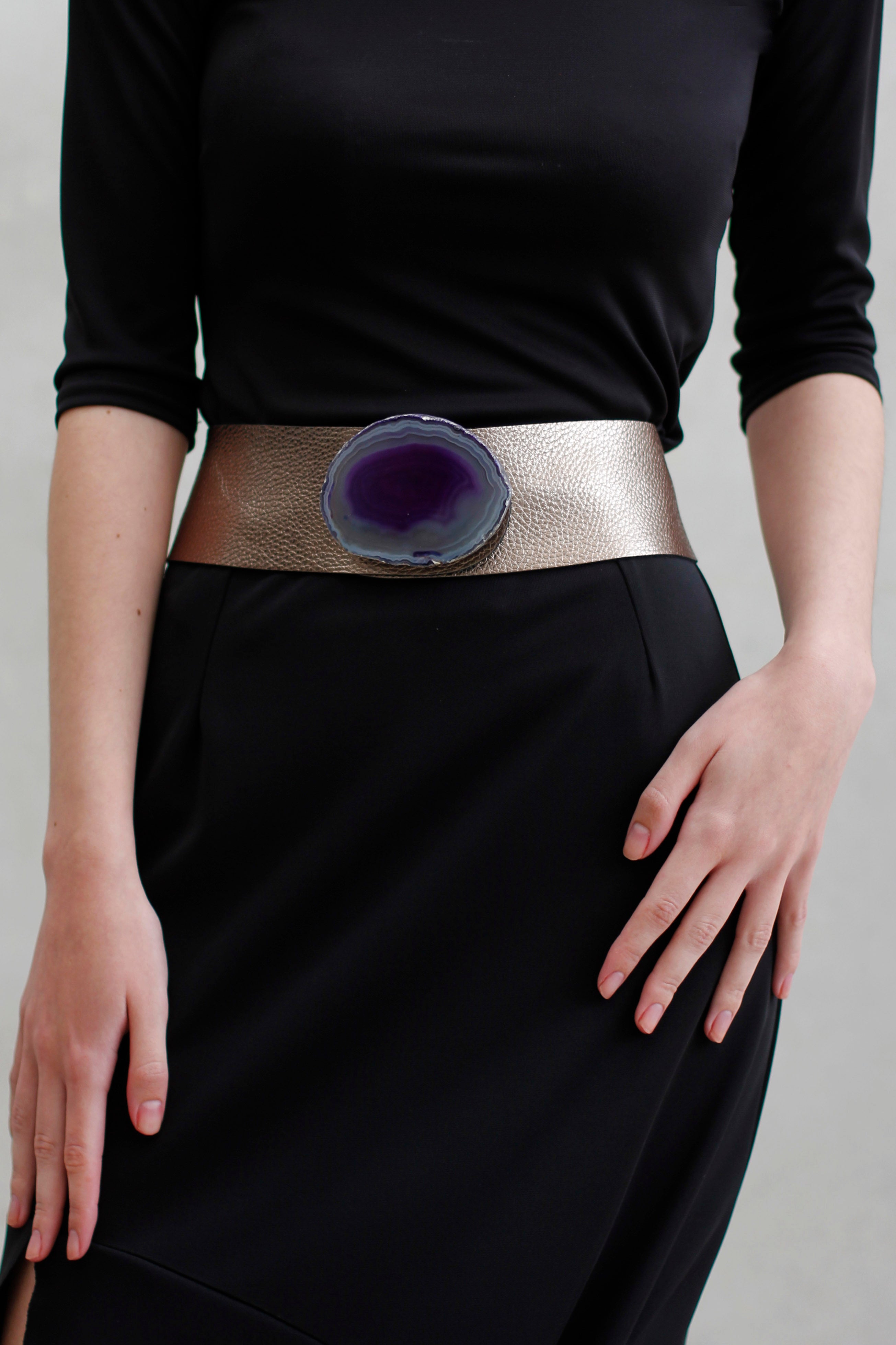 Cinturón Maxi Bronce - Ágata Morada