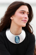 Collar Luz Plateado con Ágata