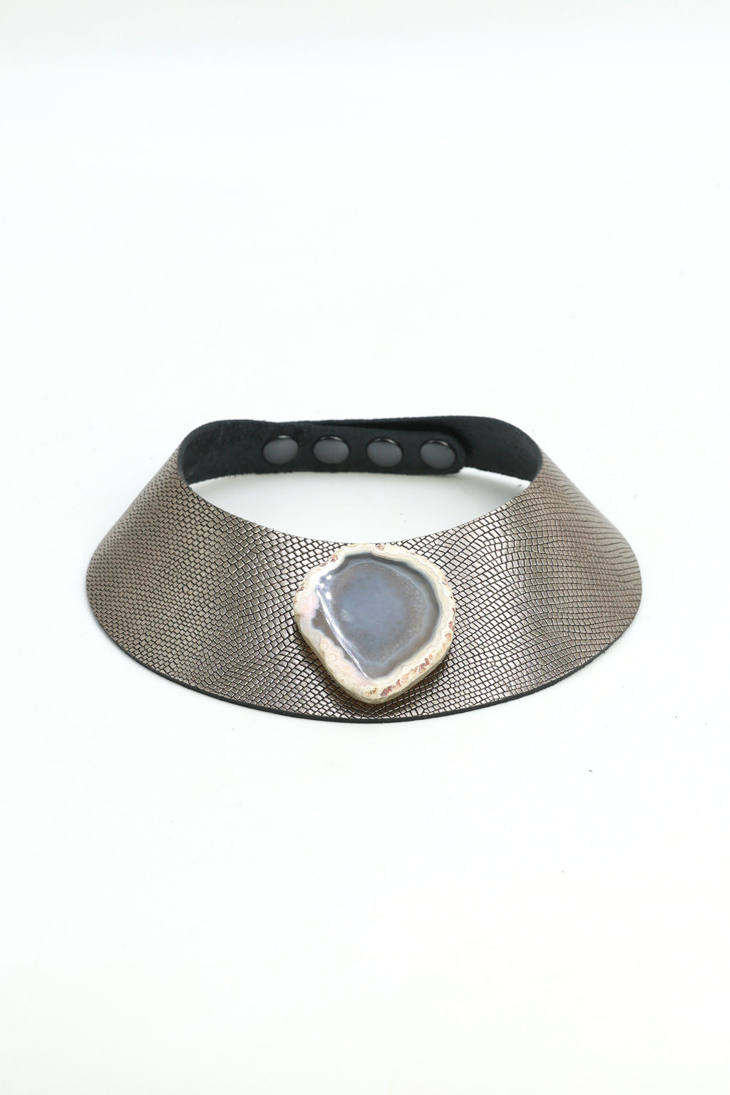 Collar Luz Plomo con Ágata Natural
