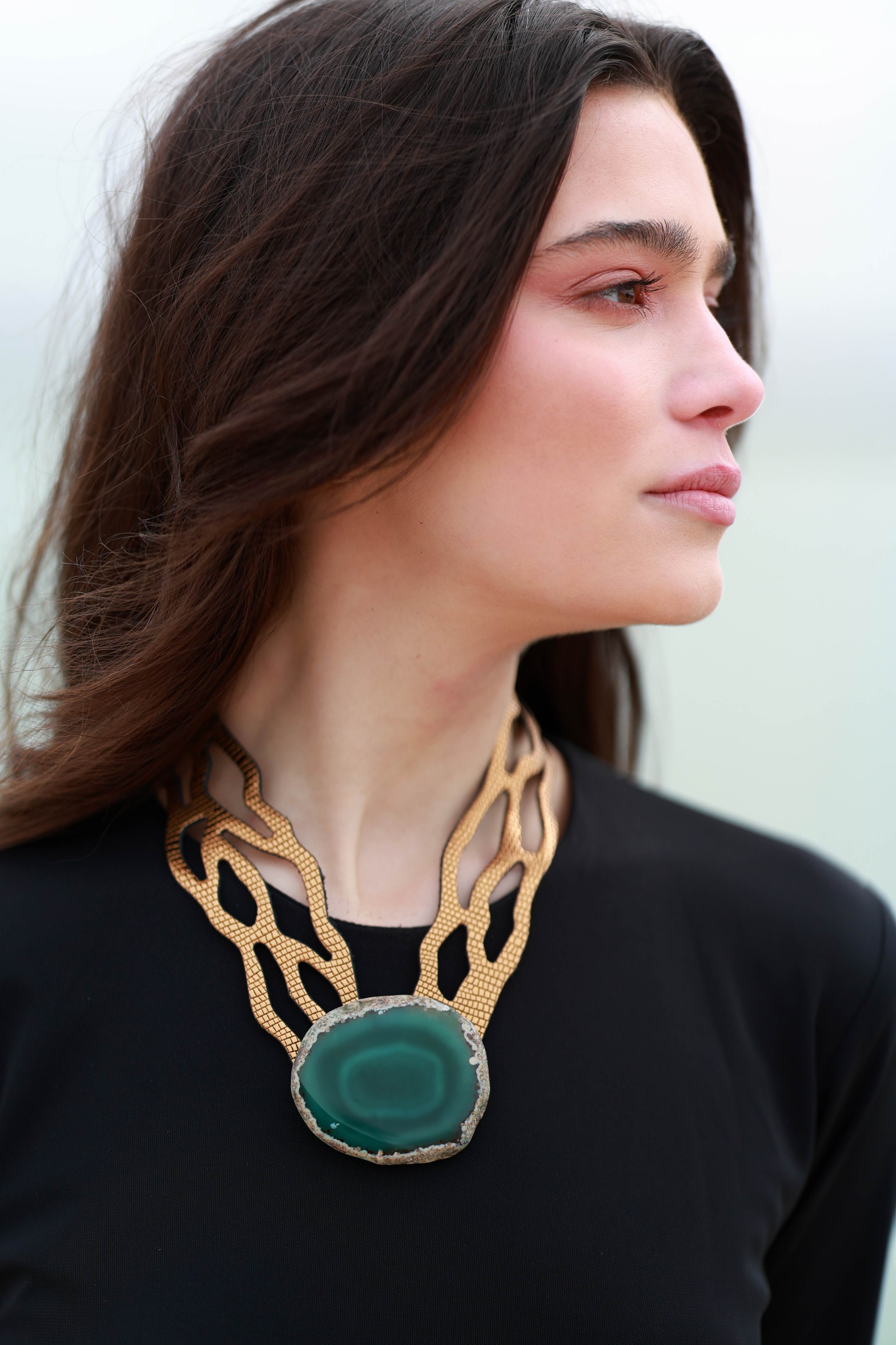 Collar Mar Dorado con Ágata