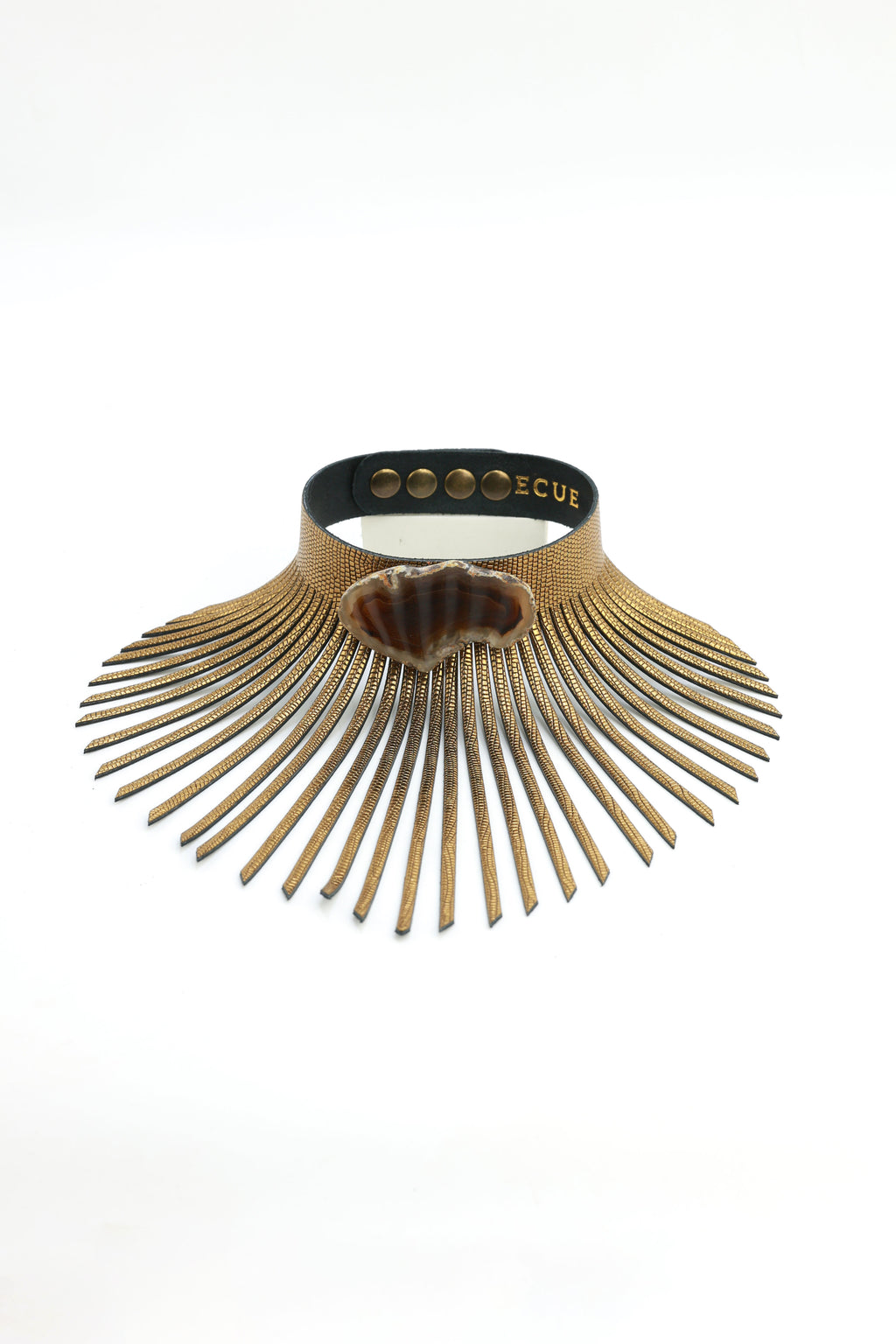 Collar Rai Dorado con Ágata