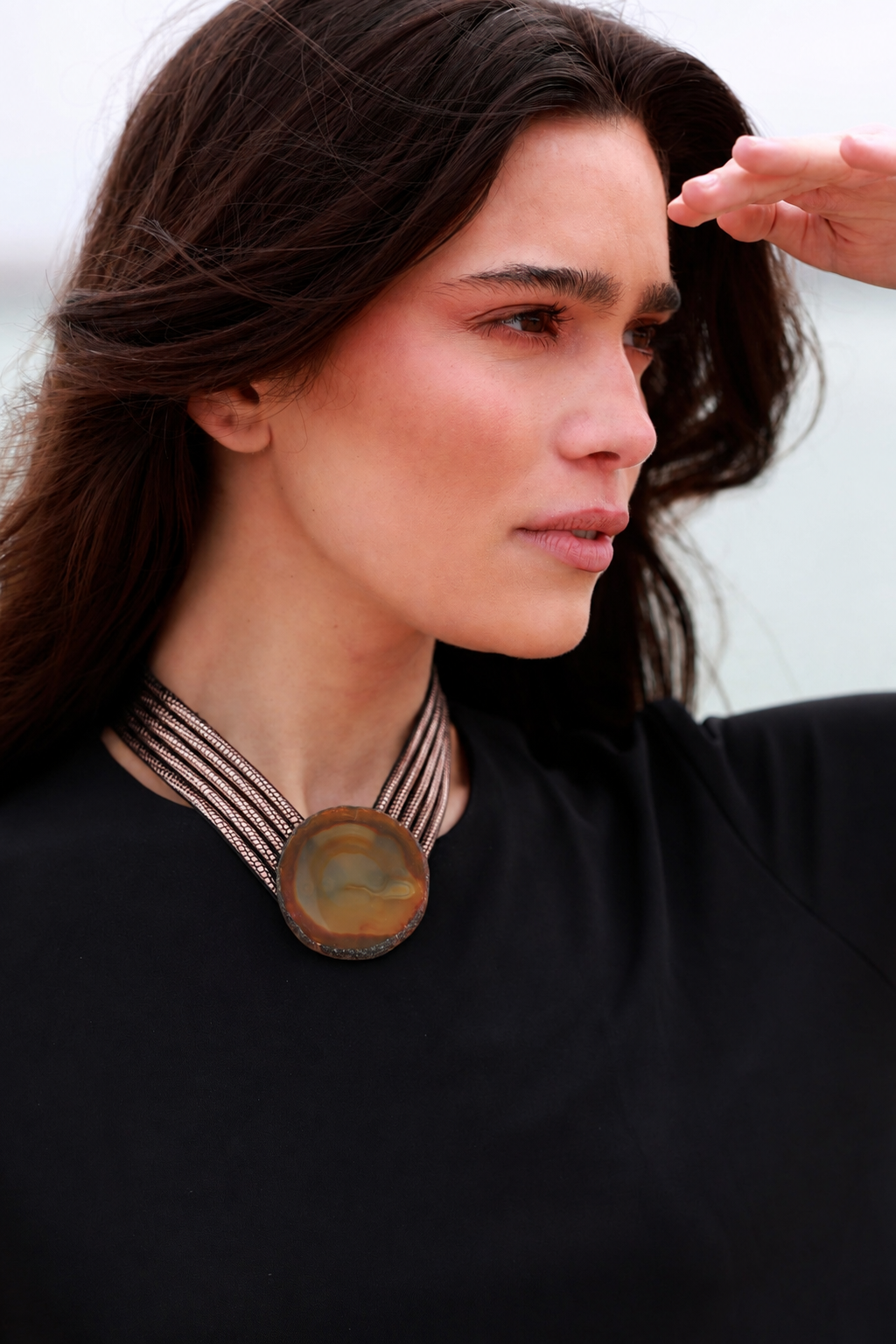 Collar Isi Plomo con Ágata Natural