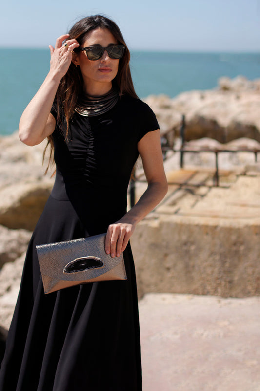 Cartera Midi Bronce - Ágata Natural