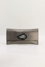 Cartera Mini Premium Grabado Plomo Ágata Natural