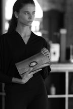 Cartera Mini Premium Grabado Plomo Ágata Verde