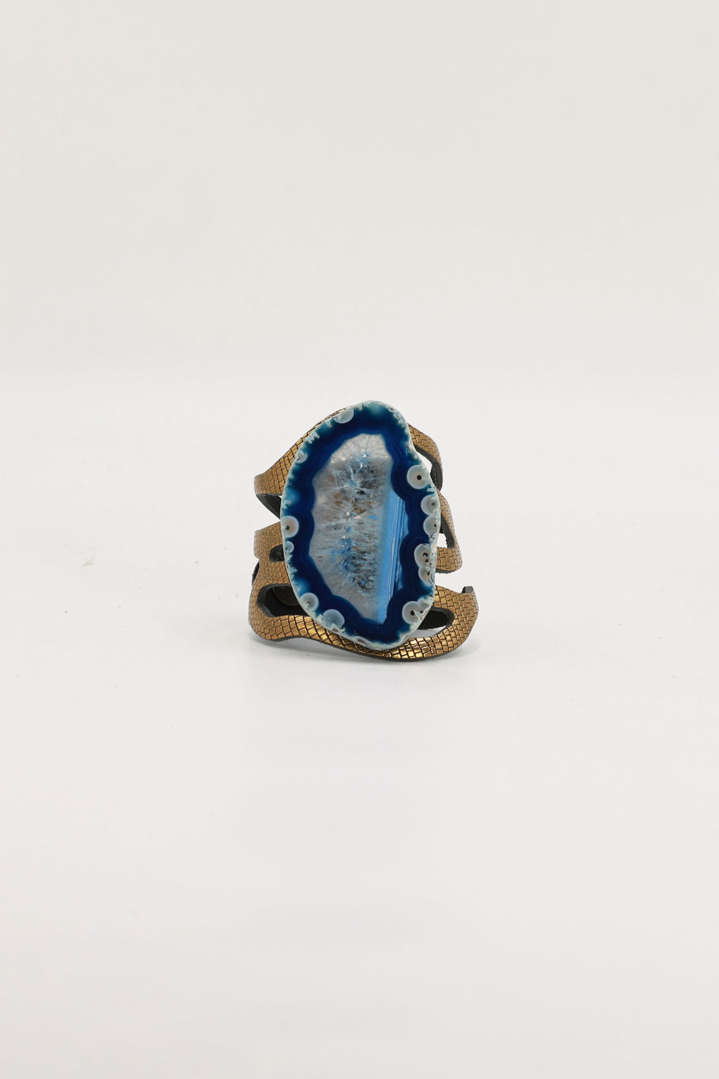 Pulsera Mar Dorada Ágata Azul