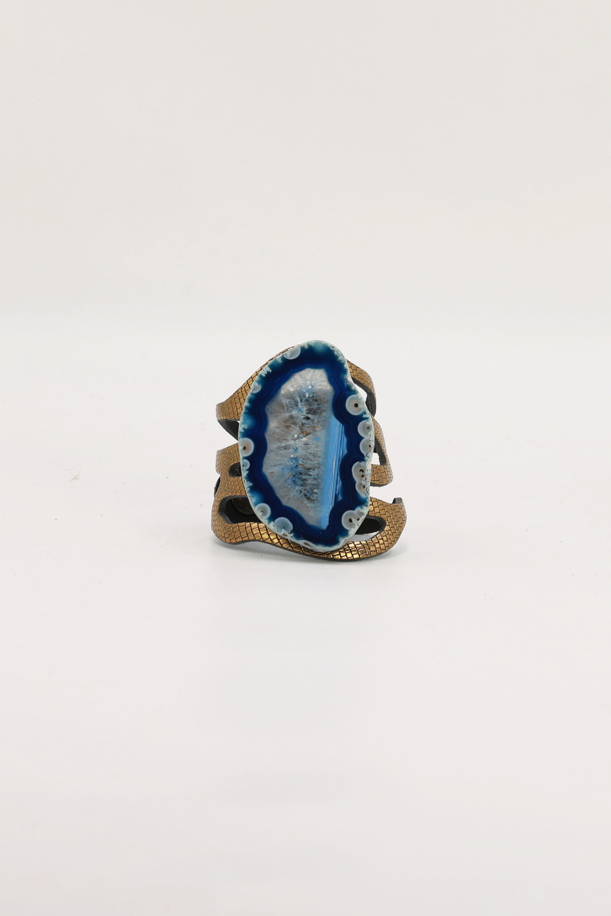 Pulsera Mar Dorada Ágata Azul
