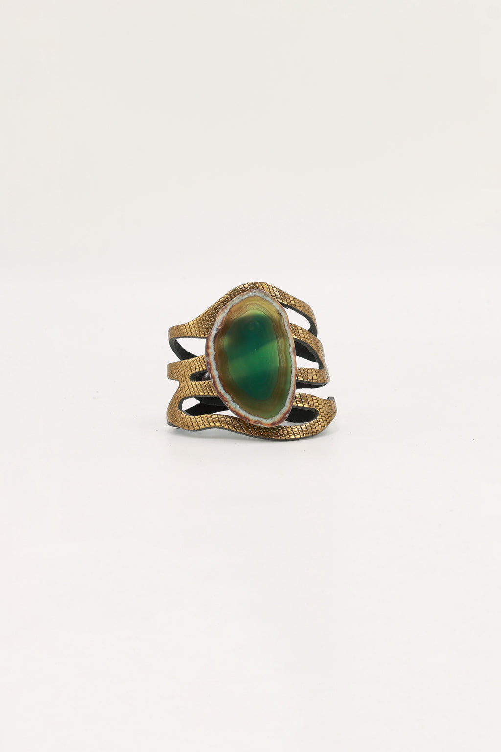 Pulsera Mar Dorada Ágata Verde