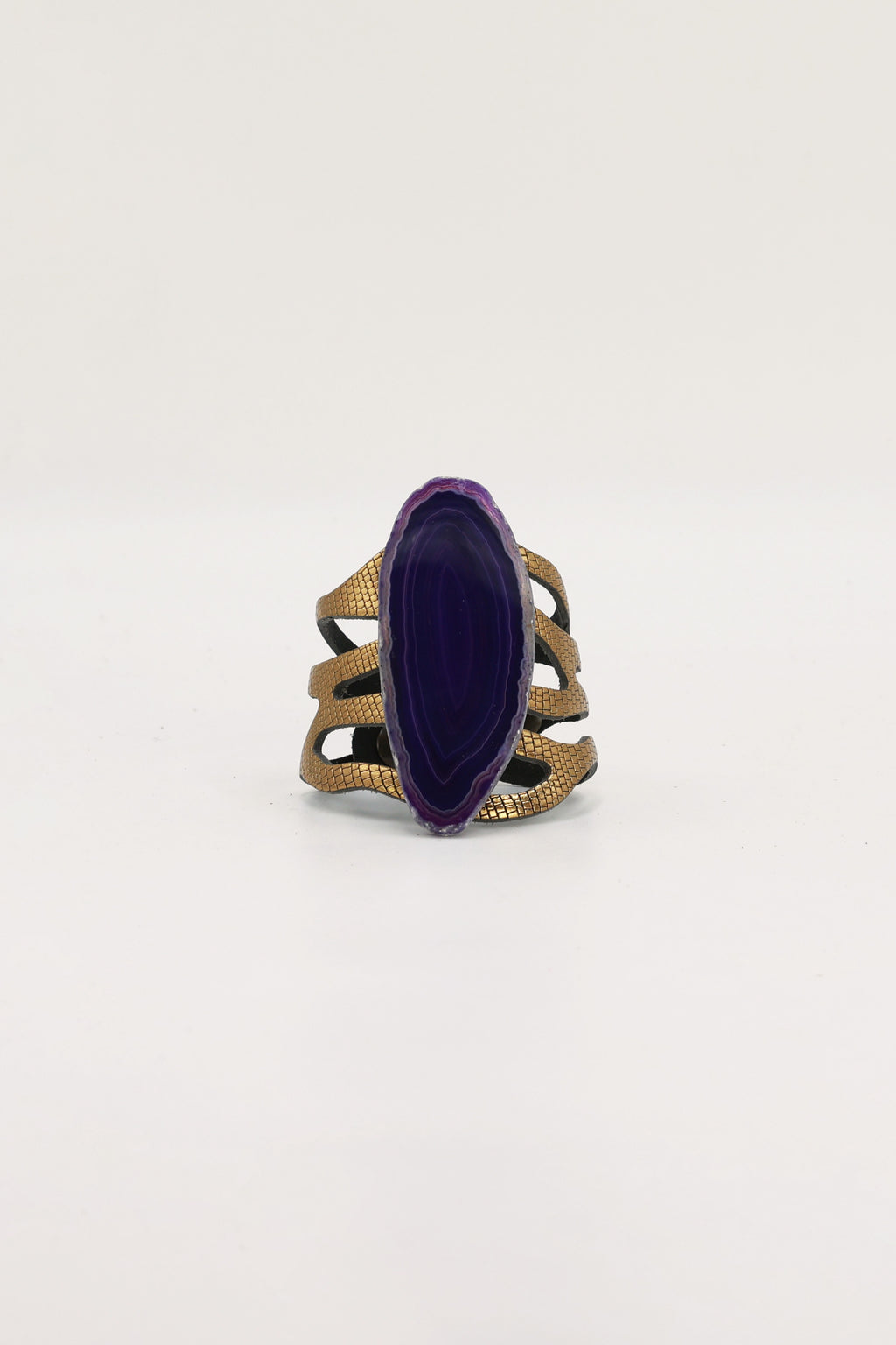 Pulsera Mar Dorada Ágata Morada