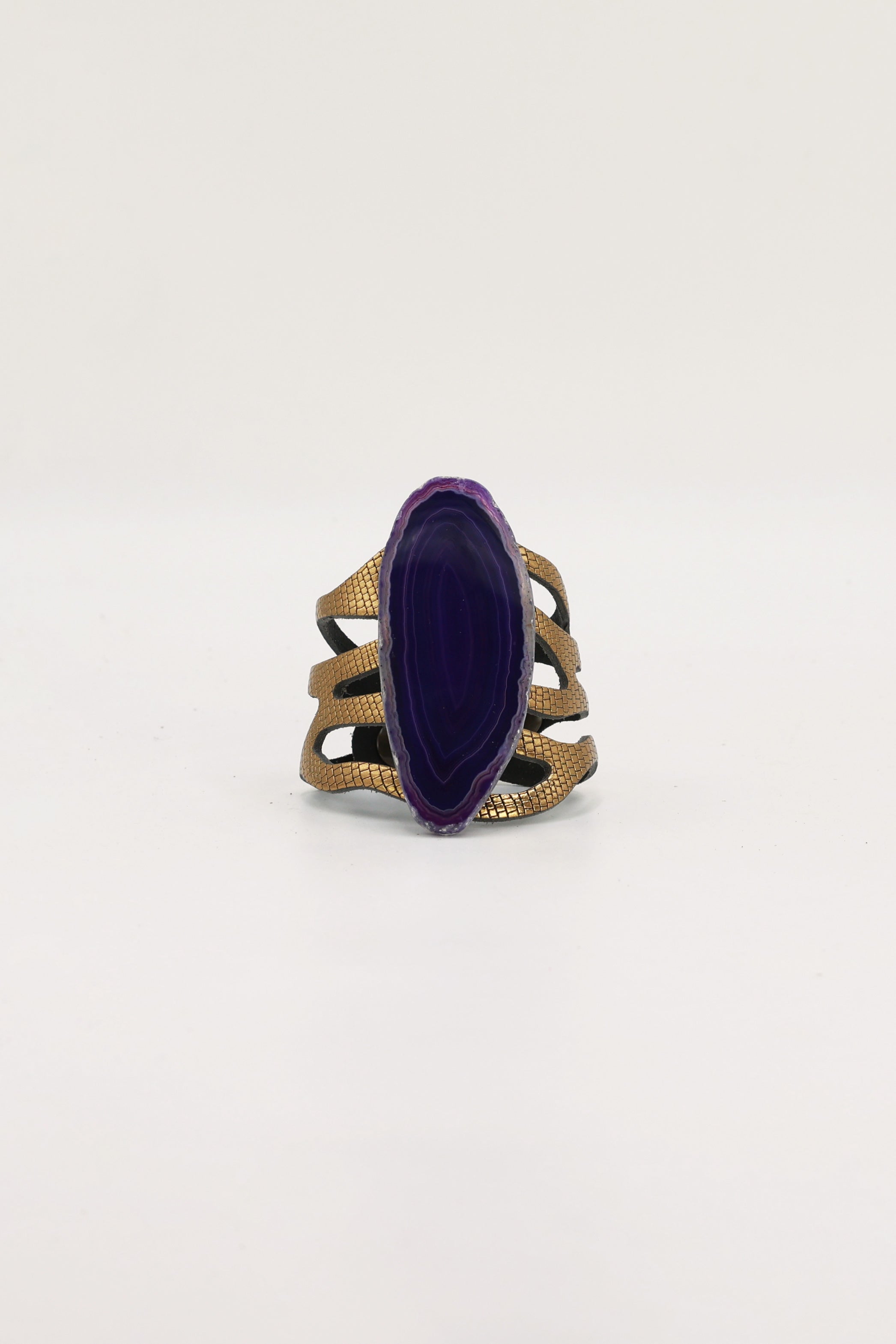 Pulsera Mar Dorada Ágata Morada