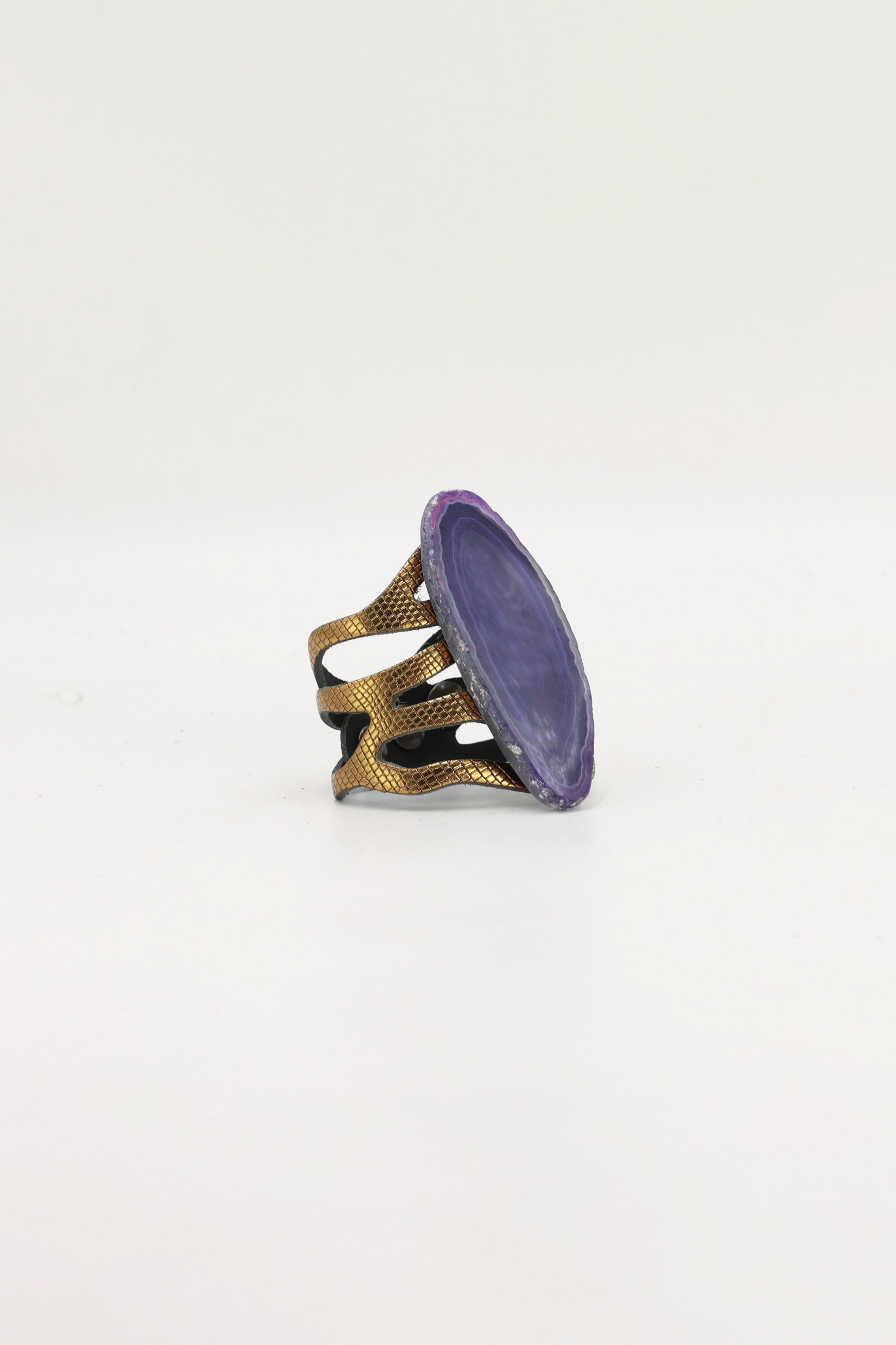Pulsera Mar Dorada Ágata Morada