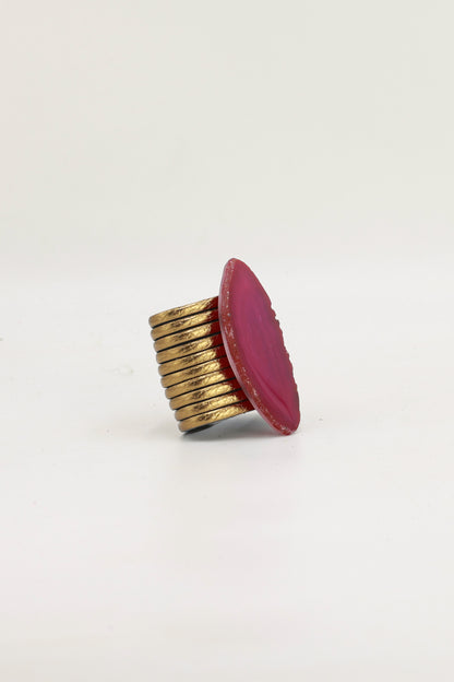 Pulsera Nía Dorada Ágata Rosa