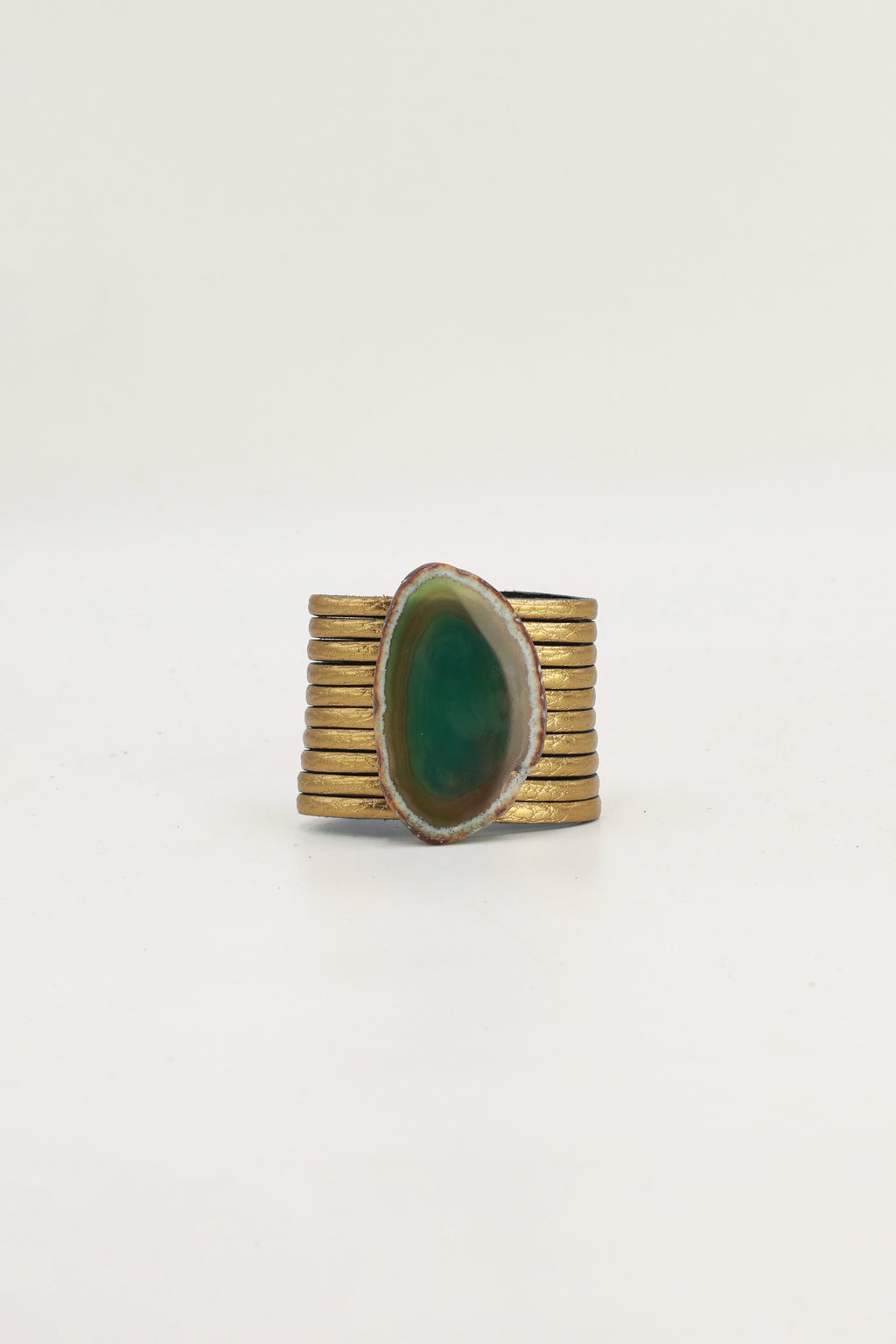 Pulsera Nía Dorada Ágata Verde