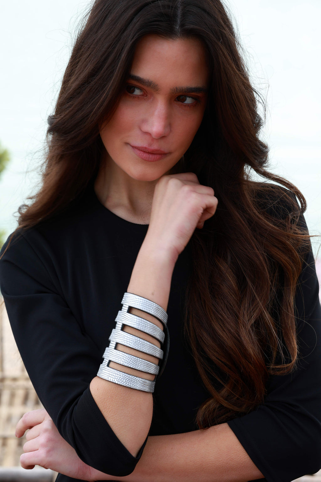 Brazalete Sol Plateado
