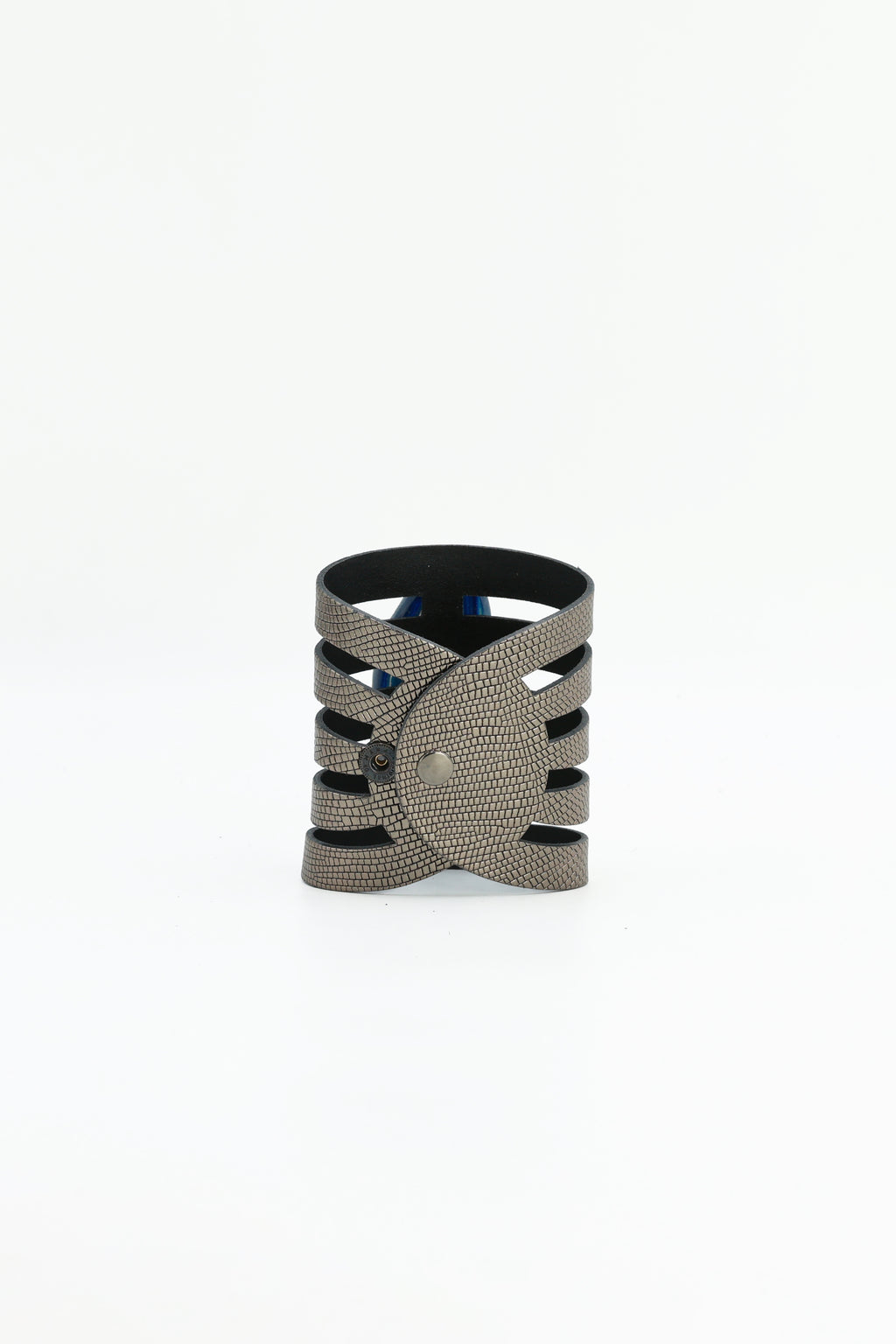 Brazalete Sol Plomo Ágata Azul