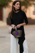 Bolso Zoe Grabado Plomo Ágata Morada
